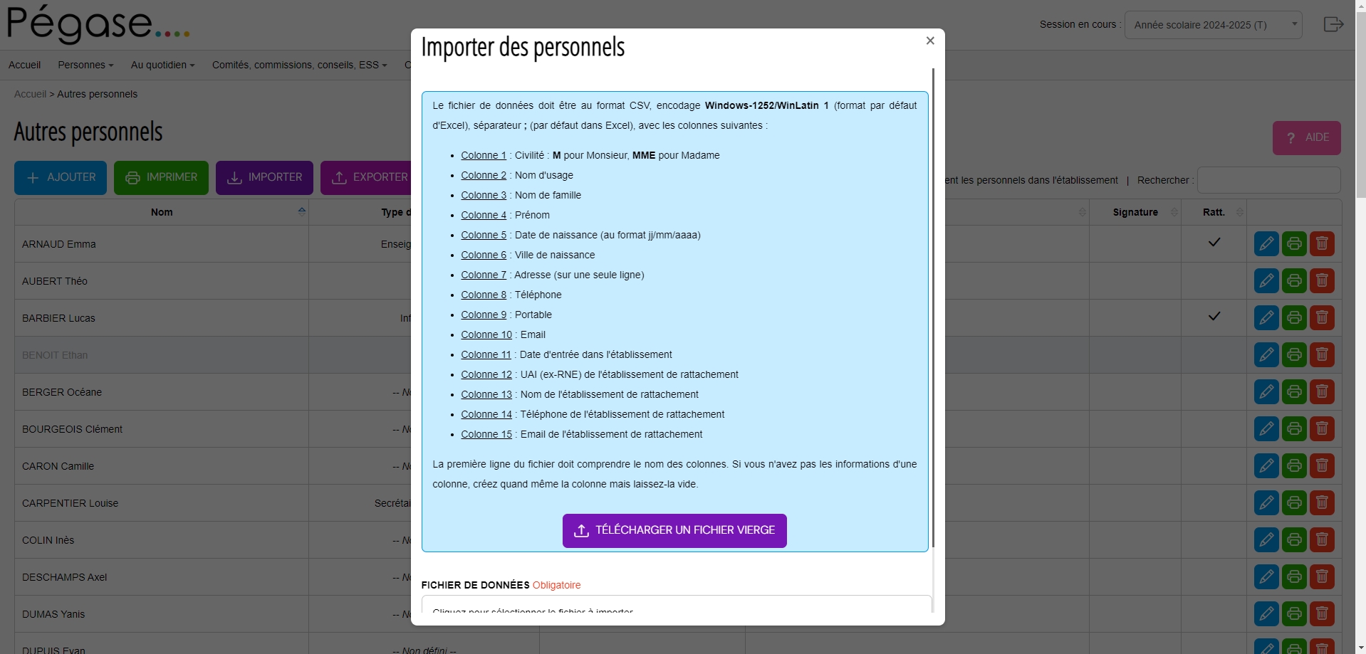 Autres personnels